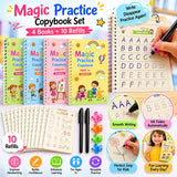 CraftSR™ Magic Practice Copybook Set | Reusable Handwriting Practice Books with Pen & Refills | Fun Learning for Kids