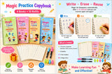 CraftSR™ Magic Practice Copybook Set | Reusable Handwriting Practice Books with Pen & Refills | Fun Learning for Kids