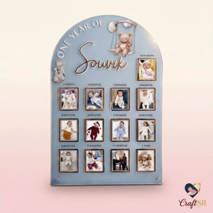 12 Month Baby Photo Frame   Custom Baby Memory Frame (13 Photos)   Perfect Personalized Gift for Kids
