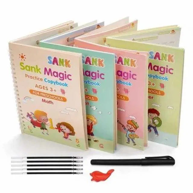 CraftSR™ Magic Practice Copybook Set | Reusable Handwriting Practice Books with Pen & Refills | Fun Learning for Kids